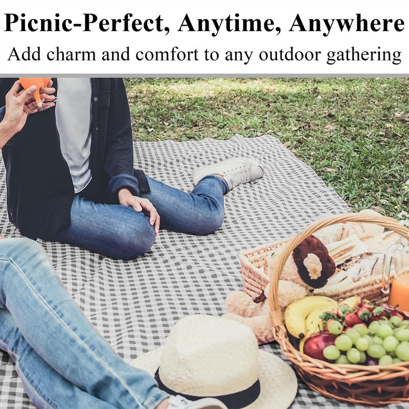 C CRYSTAL LEMON Black and White Striped Tablecloth Pack of 4 - Black and White Checkered Tablecloth for Picnic Table - Vinyl Black Table Cloth Plastic for Outdoors and Camping - Image 2